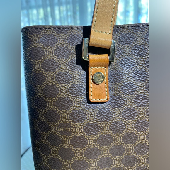 CELINE - Macadam bag - brown coated canvas with beige leather **FINAL PRICE** - Picture 6 of 16